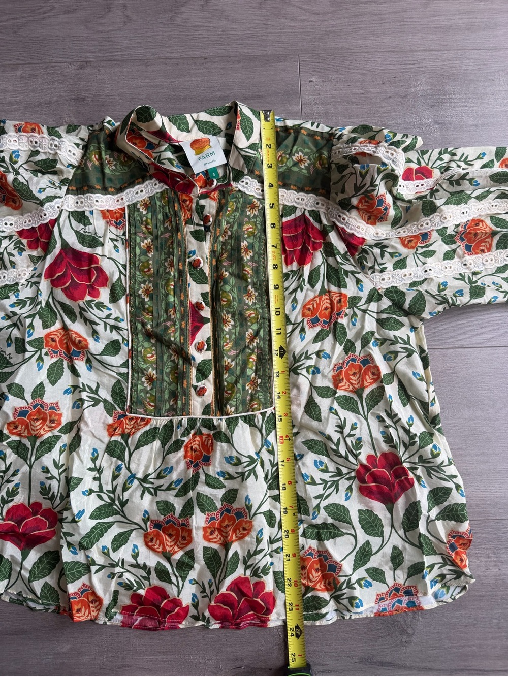 Farm Rio Garden Tapestry Sand Blouse - size small - Picture 3 of 7